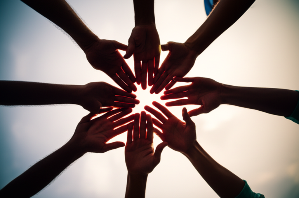 Community hands coming together